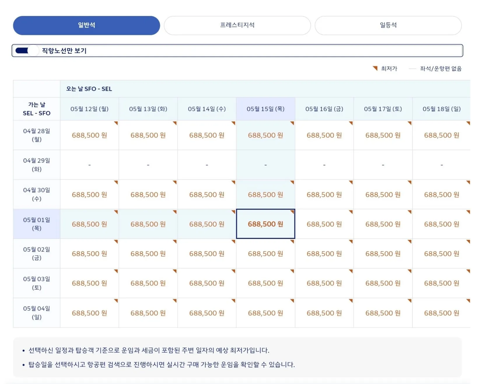 [대한항공] 샌프란 5월 연휴(688,500원)  + 프로모션 추가